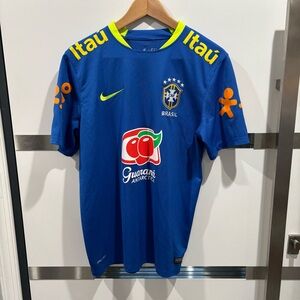 Brazil Brasil Nike Men’s Soccer Futbol Training Blue Jersey Medium
